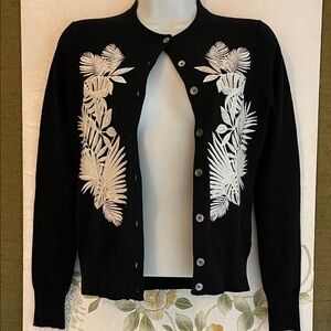J. Crew Embroidered cardigan sweater XS